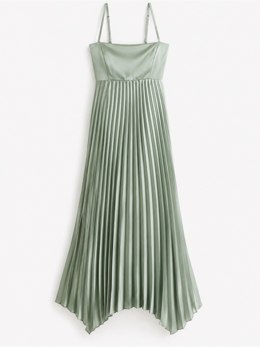 Abercrombie & Fitch Giselle Clasp Back Pleated Midi Dress Sage Green | Medium - Picture 4 of 10